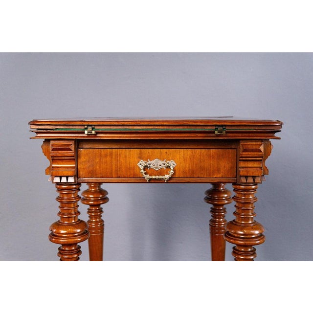 Metal Wilhelminian Brown and Green Side Table For Sale - Image 7 of 18