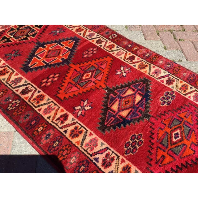 1950s 1960's Kurdish Runner Rug, 129" X 33" For Sale - Image 5 of 9