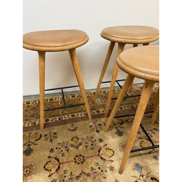 2020s Space Copenhagen for Mater Soaped Oak Wood Counter Stools, Set of Six For Sale - Image 5 of 12