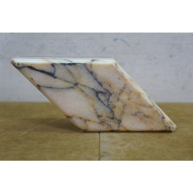 20th Century MCM 3 Tier Layered Marble Paperweight Parallelogram Stone Block For Sale - Image 10 of 12
