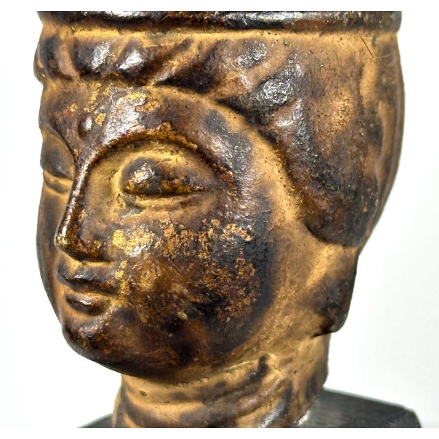 Antique Thai Bronze Buddha Head Fragment - 19th Century Sculpture For Sale - Image 9 of 10