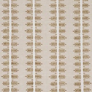 Schumacher Alva Hand Block Print Fabric In Ochre For Sale