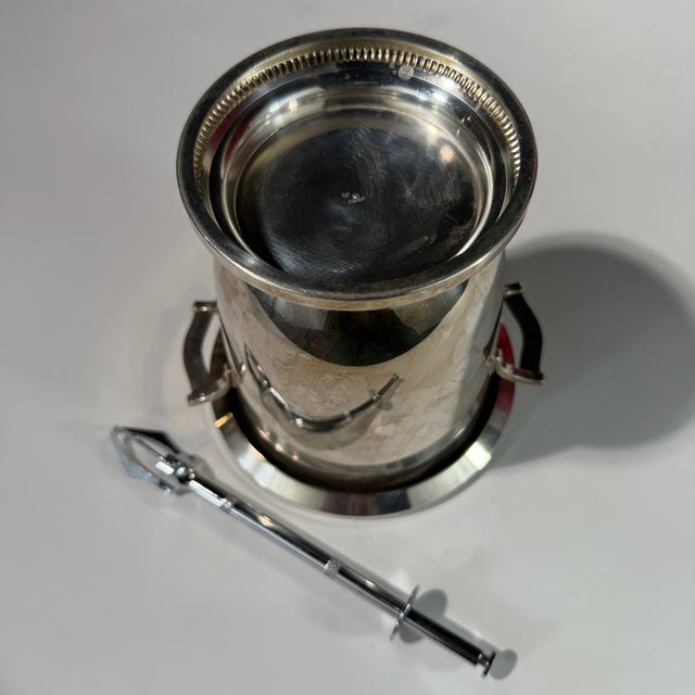 Early 20th Century Early 20th Century Saint-Médard Silver-Plated Ice Bucket With Ice Tongs For Sale - Image 5 of 9