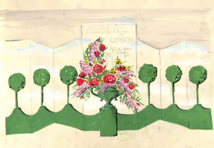 Lanvin Paris Arpege Perfume Floral Topiary C1950s Artwork