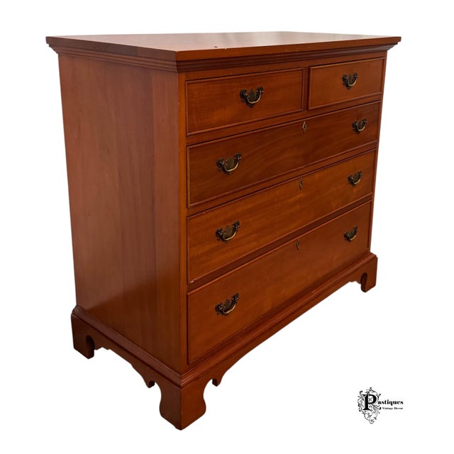 Wood Vintage Craftique Chippendale Style Solid Mahogany Chest of Drawers For Sale - Image 7 of 10