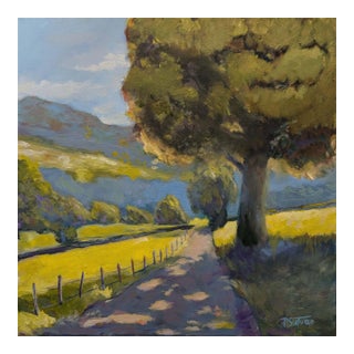 New Path in Life - Oil on Canvas - Landscape Trees Mountains For Sale
