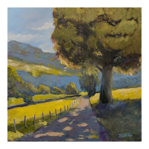 New Path in Life - Oil on Canvas - Landscape Trees Mountains