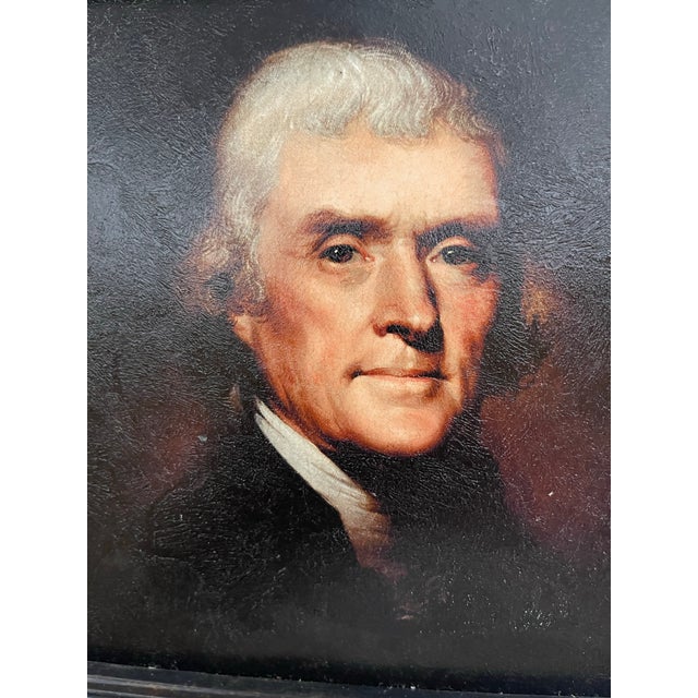 Hand-Textured Thomas Jefferson Portrait Print After Rembrandt Peale For Sale - Image 4 of 11