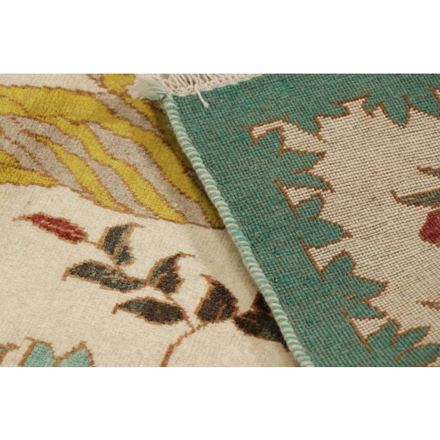 Cream Vintage Gabbeh Persian Rug, Cream With Gold Lion Pictorial - Rug & Kilim For Sale - Image 8 of 8