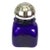 1980s Hand Blown Cobalt Glass Jar With a Mercury Glass Stopper For Sale