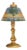 Antique Handel Art Nouveau Glass & Bronze Reverse Painted Landscape Boudoir Table Lamp 1920 For Sale