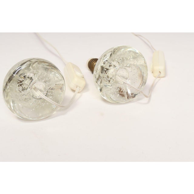 Vintage Diminutive Italian Blown Art Glass Boudoir Bedside Table Lamps - a Pair For Sale In New York - Image 6 of 12