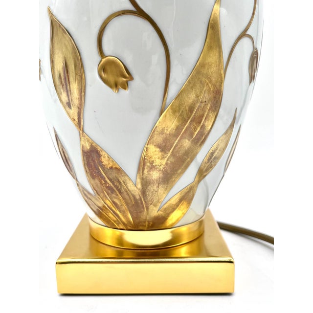 1980s Table Lamps in Porcelain and 24kt Gold by Mangani Florenz for Oggetti, Italy, 1970s, Set of 2 For Sale - Image 5 of 16