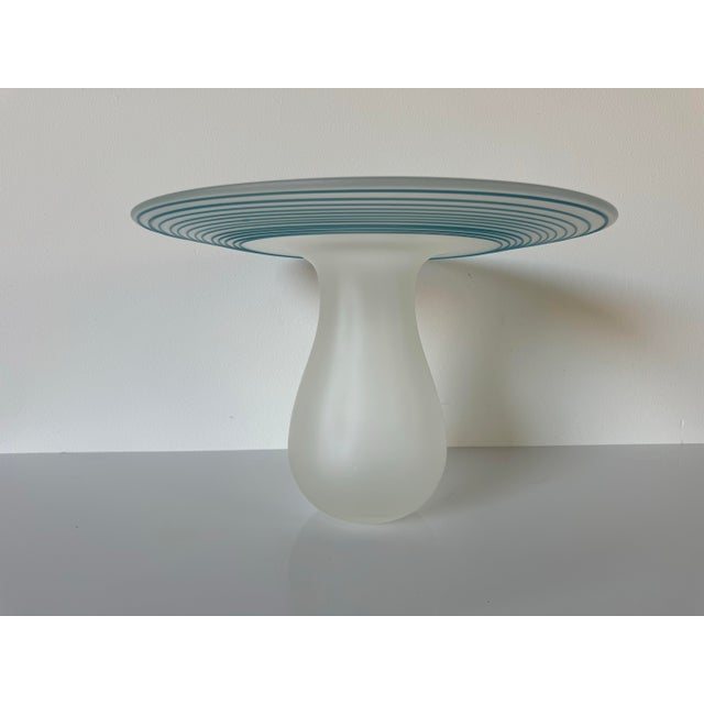 1980's Vintage Italian Ethereal Whirl Frosted Art Glass Vase For Sale - Image 9 of 10