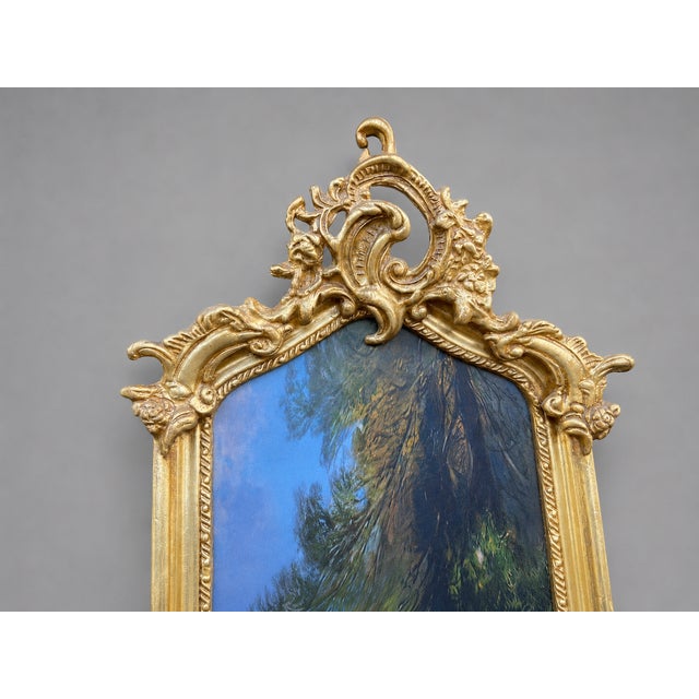 1980s French Louis XVI Gold Beech Fabric Wall Art For Sale - Image 4 of 10