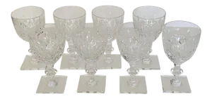 Vintage Hawkes Cut Crystal Wine Glasses - Set of 8
