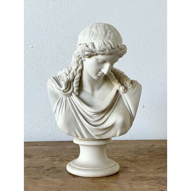 Vintage Boho Ceramic Bust of Goddess of Peace For Sale - Image 10 of 12
