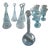 Vintage Blown Glass Decanter and Glassware in Blue Bubble Glass by Biot, 1970s, Set of 11 For Sale