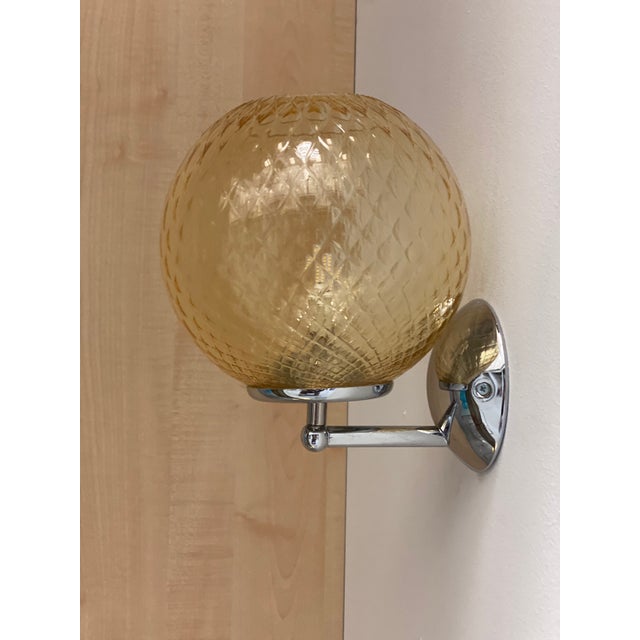 Contemporary "Ballotton" Amber Murano Glass Wall Sconce For Sale - Image 13 of 13