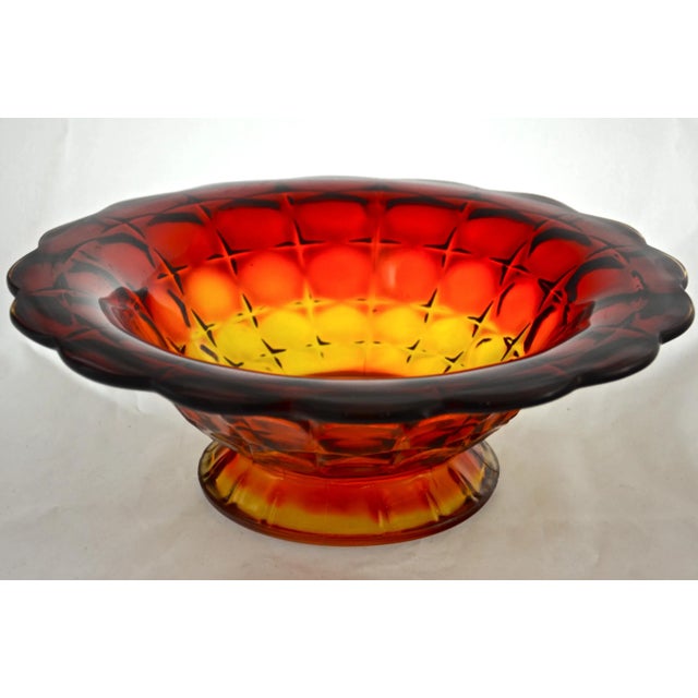 Mid 20th Century Red to Gold Gradient Petal Rim Bowl For Sale - Image 5 of 5