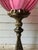 Metal Vintage Cranberry Pink Swirl Glass Tall Electric Victorian-Style Parlor Lamp For Sale - Image 7 of 12