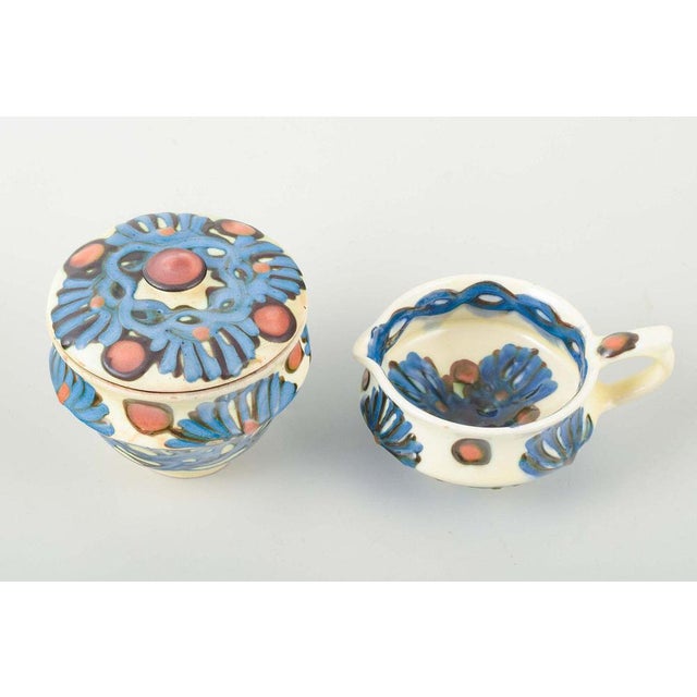 Folk Style Creamer and Sugar Bowl from Kähler, Denmark, 1930s-1940s, Set of 2 For Sale - Image 4 of 6
