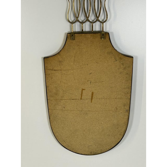 Vintage Mirror with Brass Edge by Gio Ponti, 1950s For Sale - Image 10 of 12