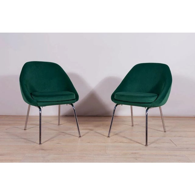 Mid-Century Modern Set of Small Chrome and Fabric Armchairs, 1960s For Sale - Image 3 of 17