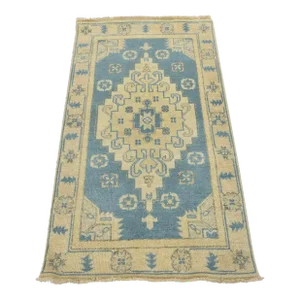 Anatolia Blue Wool Tribal Hand-Knotted Oriental Rug 2'11'' X 5'1''