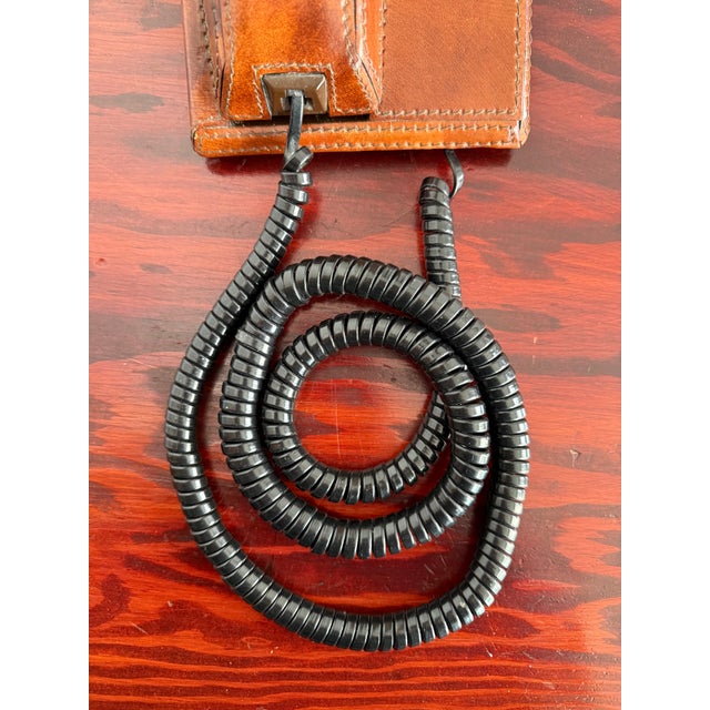 Hermès Vintage Stitched Tan Leather Covered Telephone For Sale - Image 4 of 8