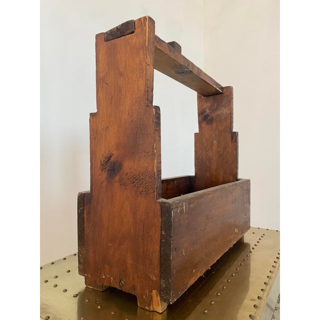 Folk Art Primitive Tool Caddy Display Box For Sale - Image 6 of 17