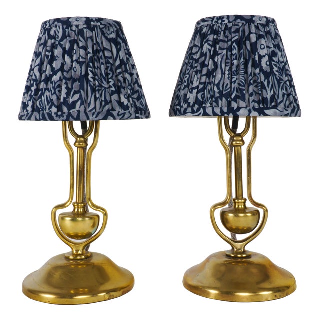 Scottish Royal Navy Brass Gimbal Table Lamps by William McGeoch & Co, 1930s, Set of 2 For Sale