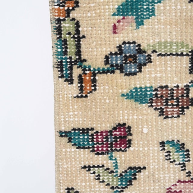 Turkish 1970s Vintage Turkish Oushak Handmade Wool Cotton Brown Floral Area Rug For Sale - Image 3 of 11