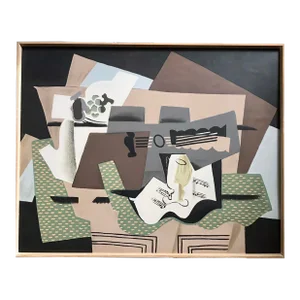 After George Braque Cubist Fine Art Print by Raymond & Raymond Vintage 1950s Large Lithograph, Framed