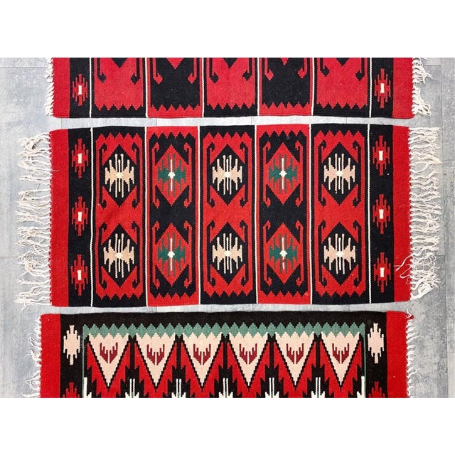 Mid-Century Modern 1960's Danish Wool Handloomed Small Wall Tapestries- Set of Five For Sale - Image 3 of 5