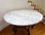 Contemporary Vintage 54" Round Carrara Marble & Iron Center Table For Sale - Image 3 of 11