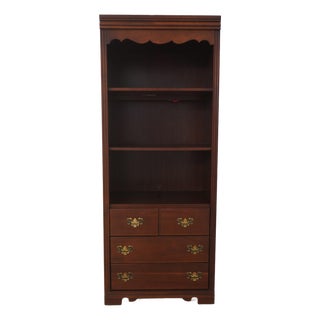Broyhill Cherry Open Bookcase Wall Unit Cabinet For Sale