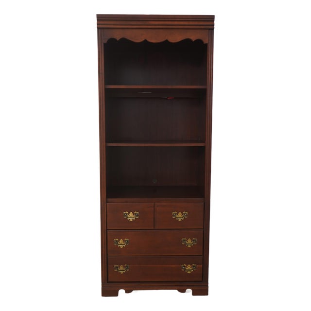 Broyhill Cherry Open Bookcase Wall Unit Cabinet For Sale