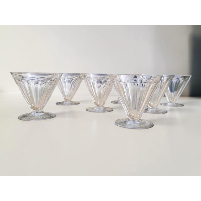 Vintage Crystal Water Glasses with Rex Pattern from Baccarat, 1920s, Set of 7 For Sale - Image 9 of 9