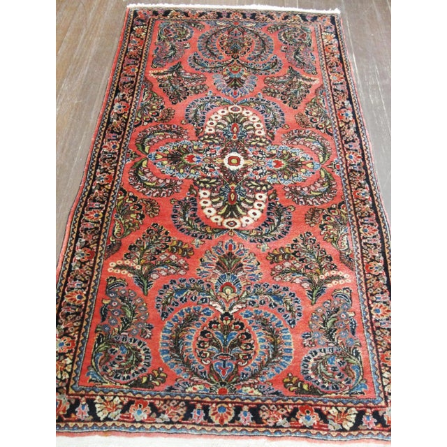 Textile Antique Persian Mohajeran Sarouk Rug-2'6" 4'10" For Sale - Image 7 of 9