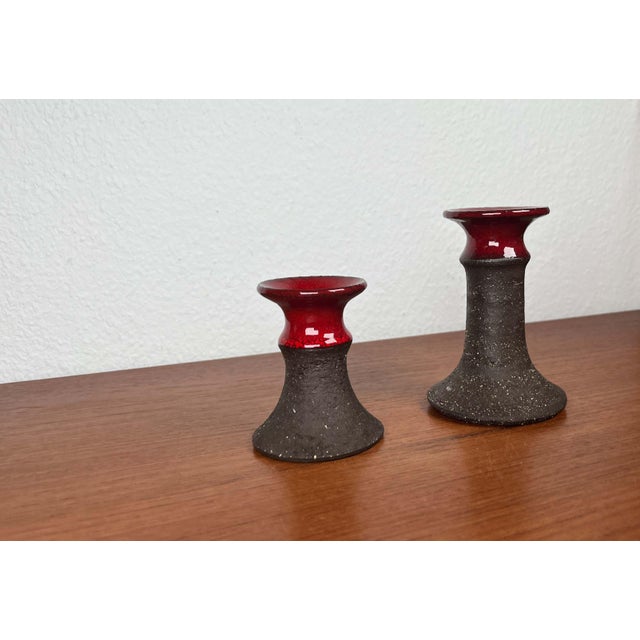Mid-Century Modern Danish Studio Pottery Candleholder from Lehmann Pottery, 1960s, Set of 2 For Sale - Image 9 of 18