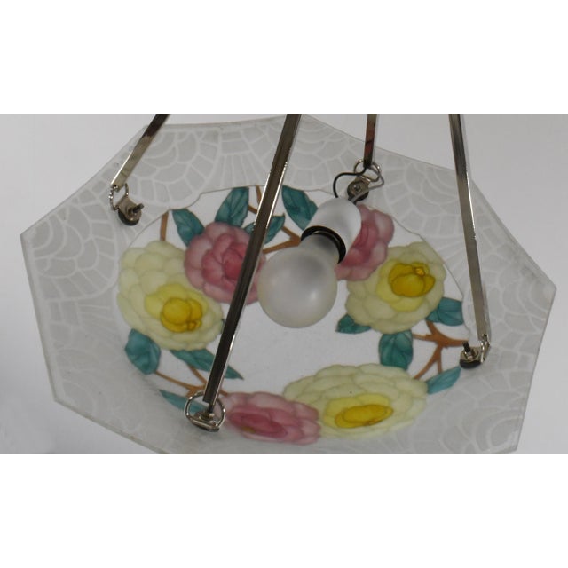 French Art Deco Pendant Light by Loys Lucha - 1930 Chandelier France For Sale - Image 14 of 16