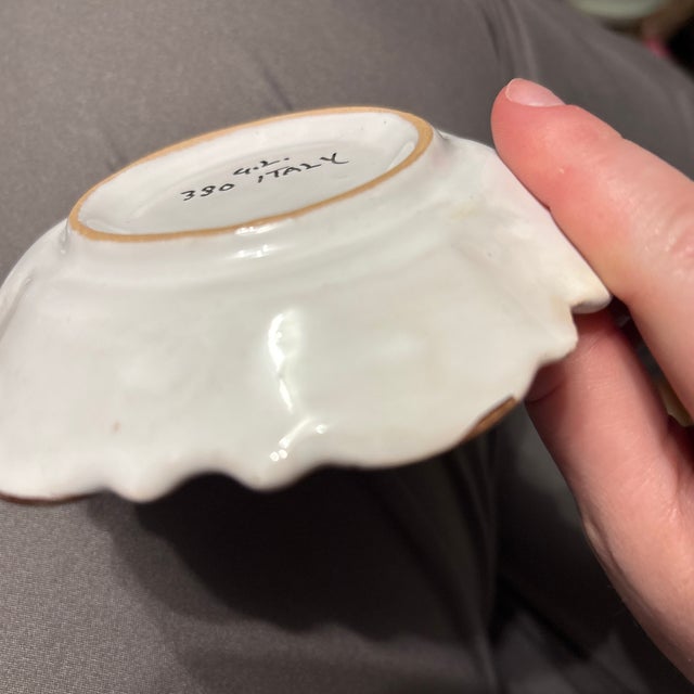 Early 20th Century Italian Ceramic Trinket Dish Hand Painted For Sale - Image 6 of 11