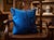 1980s Asymmetric Blue Rug Pillow Cover For Sale - Image 5 of 14