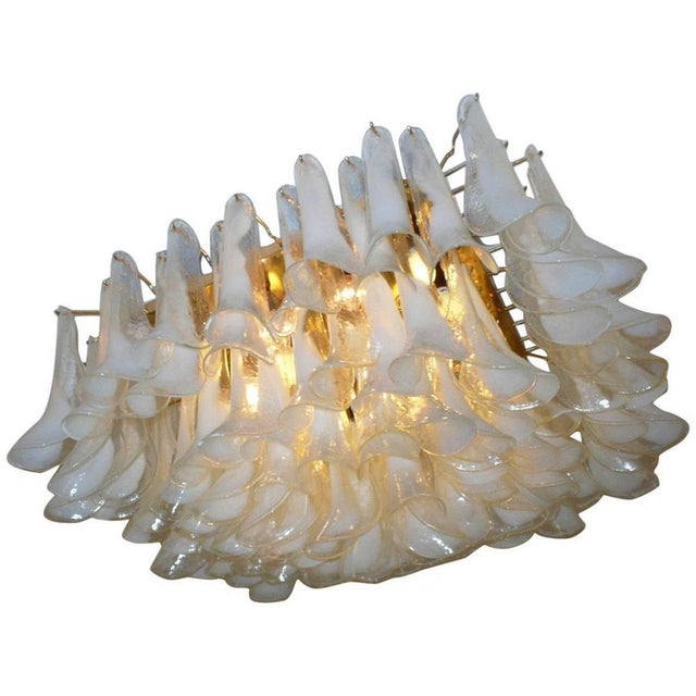 Murano Glass Petal Chandelier, 1990s For Sale - Image 6 of 11