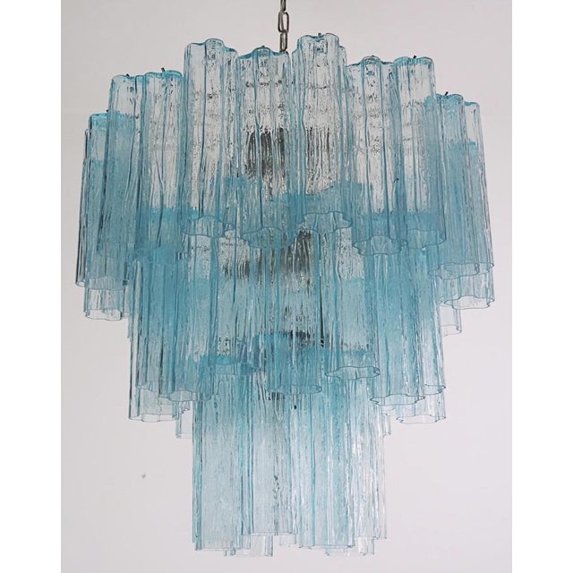 3-Tier Murano Glass Tube Chandelier, 1990s For Sale - Image 4 of 17