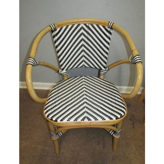 Mid 20th Century Rattan Howard Kaplan Style Bistro Chair For Sale In Cleveland - Image 6 of 7