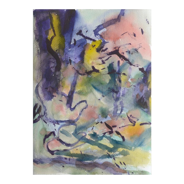 Les Anderson Vertical Purple Abstract circa 1980 For Sale