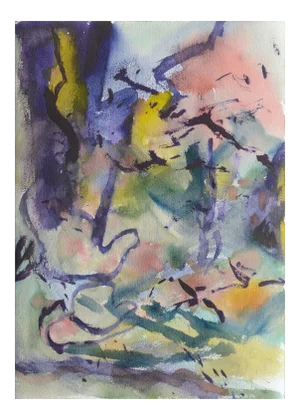 Les Anderson Vertical Purple Abstract circa 1980