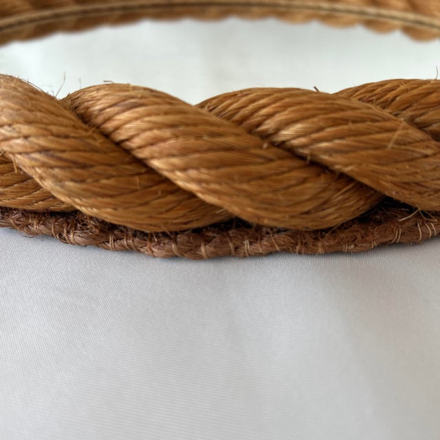 Vintage 1960s French Round Rope Mirror by Adrien Audoux & Frida Minet For Sale In New York - Image 6 of 7